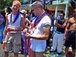 Spectators in, uh, Beads, Gay Pride Parade, WH, 6.23.02