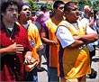 4 Serious Fans, Laker Day, Staples Center, North Side, 6.14.02